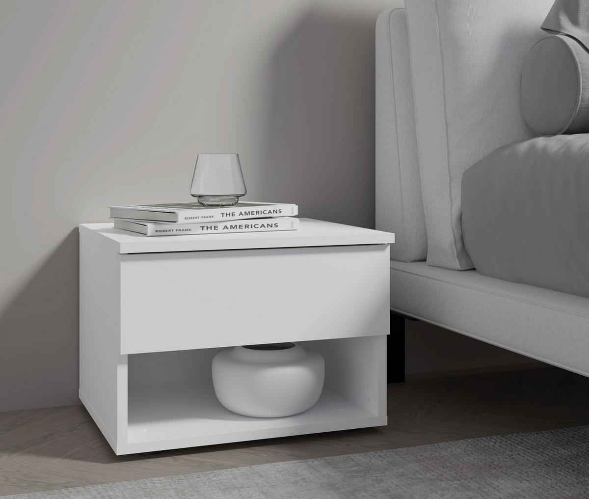 NACHTTISCH Weiß 44/36/35 - Weiß, Holzwerkstoff (44/36/35cm) - RAUMHIRSCH FURNITURE