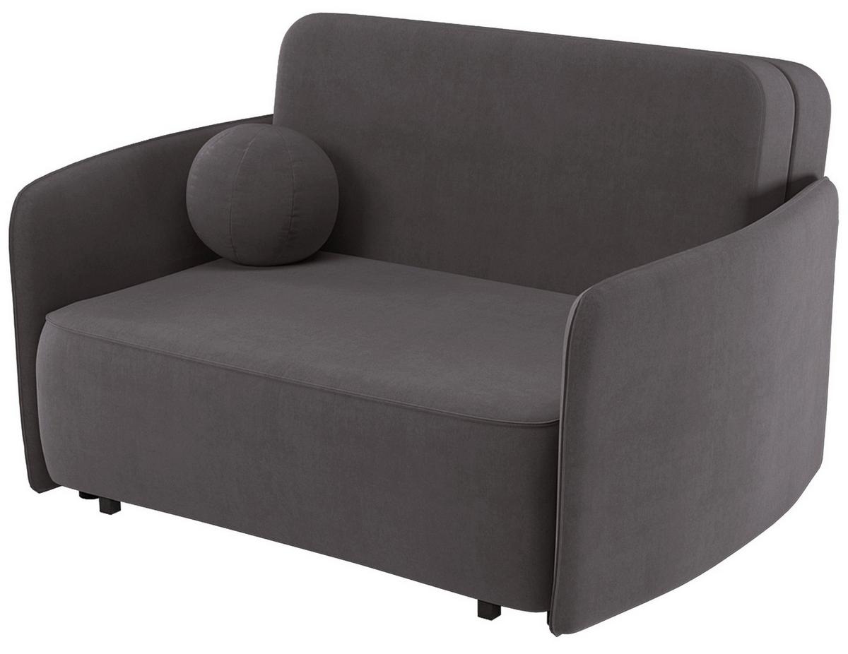 SCHLAFSOFA Paxi 145 cm - Graubraun/Schwarz, Textil/Metall (145/84/106cm) - Selsey