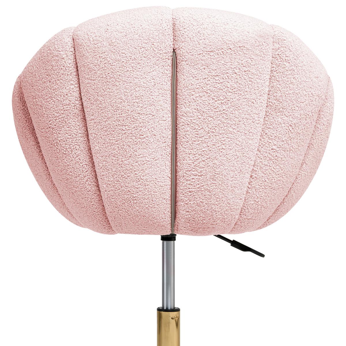 SCHREIBTISCHSTUHL Rosa Annabelle - Pink/Goldfarben, Textil (66/81/39cm) - Beliani