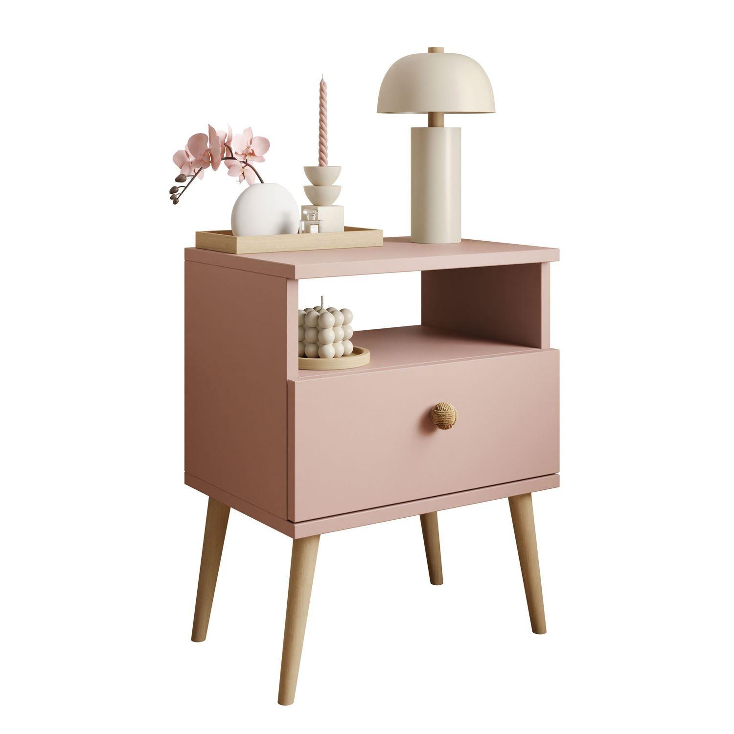 NACHTTISCH HARMONY Natürlich Rosa - Rosa, Holzwerkstoff (44/56/31cm) - Lookway