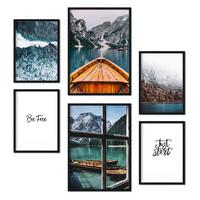 POSTER Set Mit 6 Wintersee Wandbild A3 & A4 Rahmenlos - Klar, Papier (29/3cm) - Nacnic