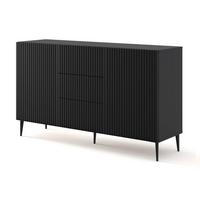 KOMMODE Schwarz, Schwarz, Schwarz 150/87/42 - Schwarz, Holzwerkstoff (150/87/42cm) - RAUMHIRSCH FURNITURE