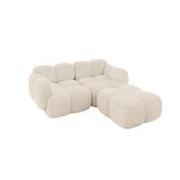 ECKSOFA modulares Sofa Rechts Miko-L1 214x205x75 Beige Cord - Beige/Schwarz, Holzwerkstoff/Kunststoff (214/205cm) - ALTDECOR
