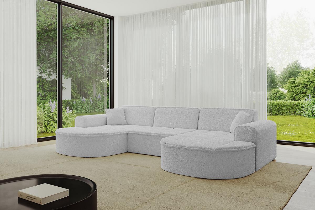 WOHNLANDSCHAFT TARO-U1 - 303x171x79,5 cm Hellgrau - Hellgrau, Holzwerkstoff/Textil (303/79.5/171cm) - ALTDECOR
