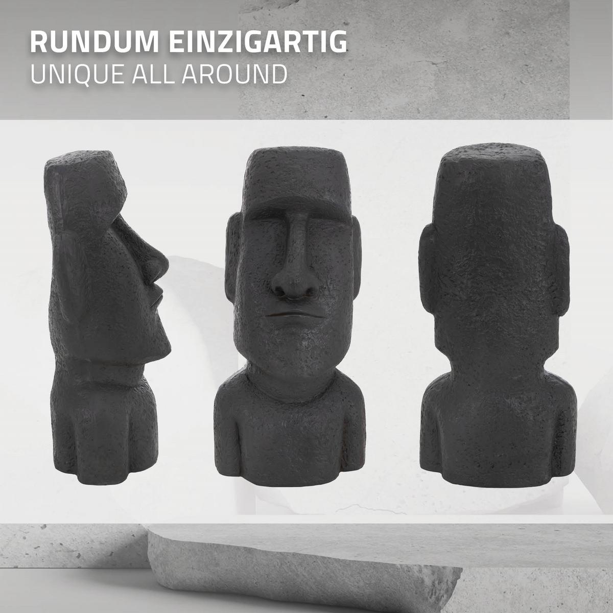 MOAI RAPA NUI STATUE 53,5 cm hoch Anthrazit aus Polyresin - Anthrazit, Kunststoff (26.5/53.5/19cm) - ECD-Germany