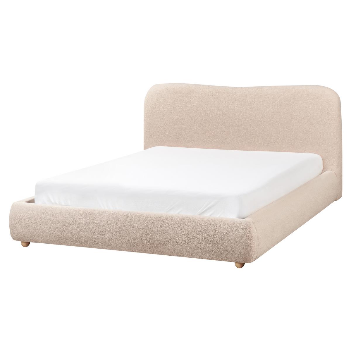 BETT mit Stauraum 160x200 cm Beige Blagnac - Beige, Textil (160/200cm) - Beliani
