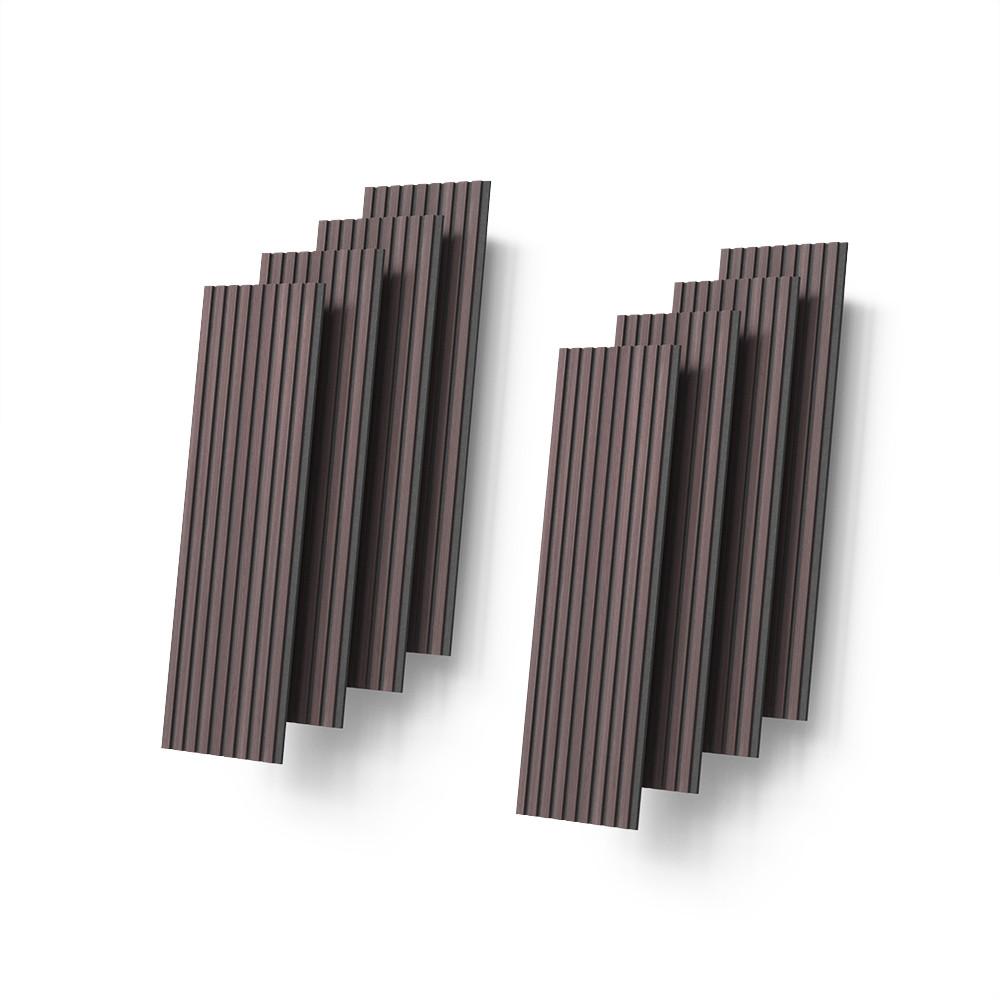 WANDPANEELE Grivola Nussbaum/Braun 8 Stück - Walnussfarben/Braun, Holzwerkstoff (120/40/1.8cm) - Livinity®