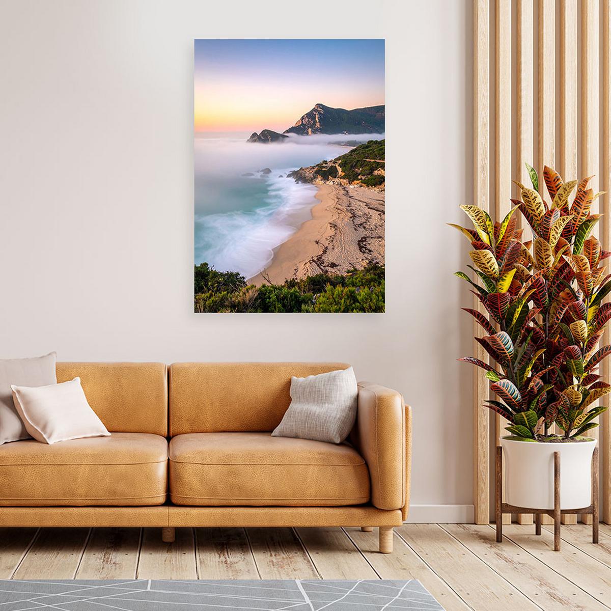 LEINWANDBILD Meereslandschaft Strand Natur 60x90cm - Multicolor, Textil (60/90cm) - Feeby