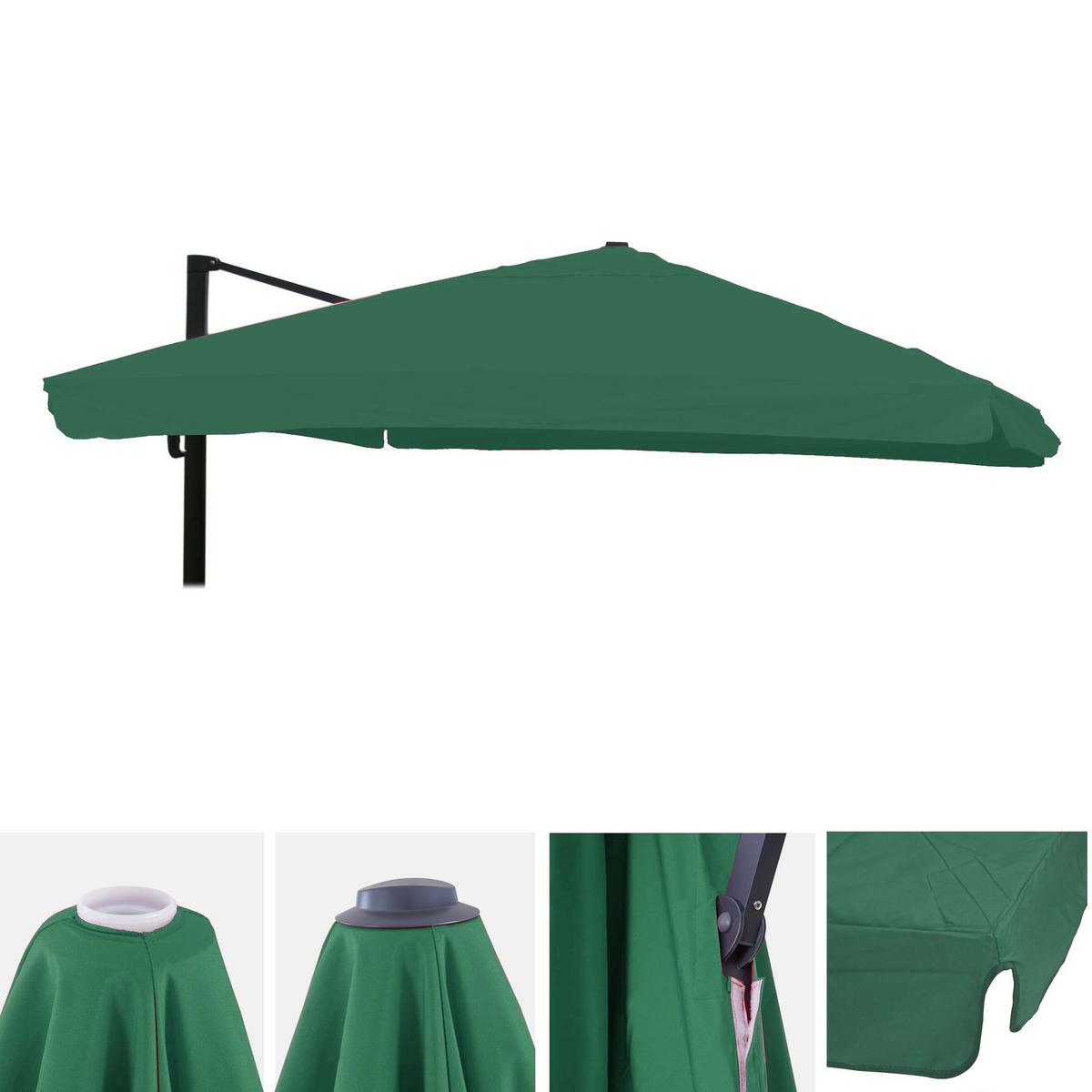 ERSATZ-BEZUG FÜR SCHIRM Dunkelgrün - Dunkelgrün, Textil (295/395cm) - MCW