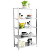 EDELSTAHL-REGAL 74x41x140 bis 200kg inkl. 5 Ebenen - Grau, Metall (41/140/74cm) - shelfr