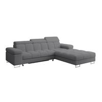 ECKSOFA mit Schlaffunktion Ottomane Rechts COMA L 271x203x79 Grau Bouclé - Chromfarben, Holzwerkstoff/Textil (203/271cm) - ALTDECOR