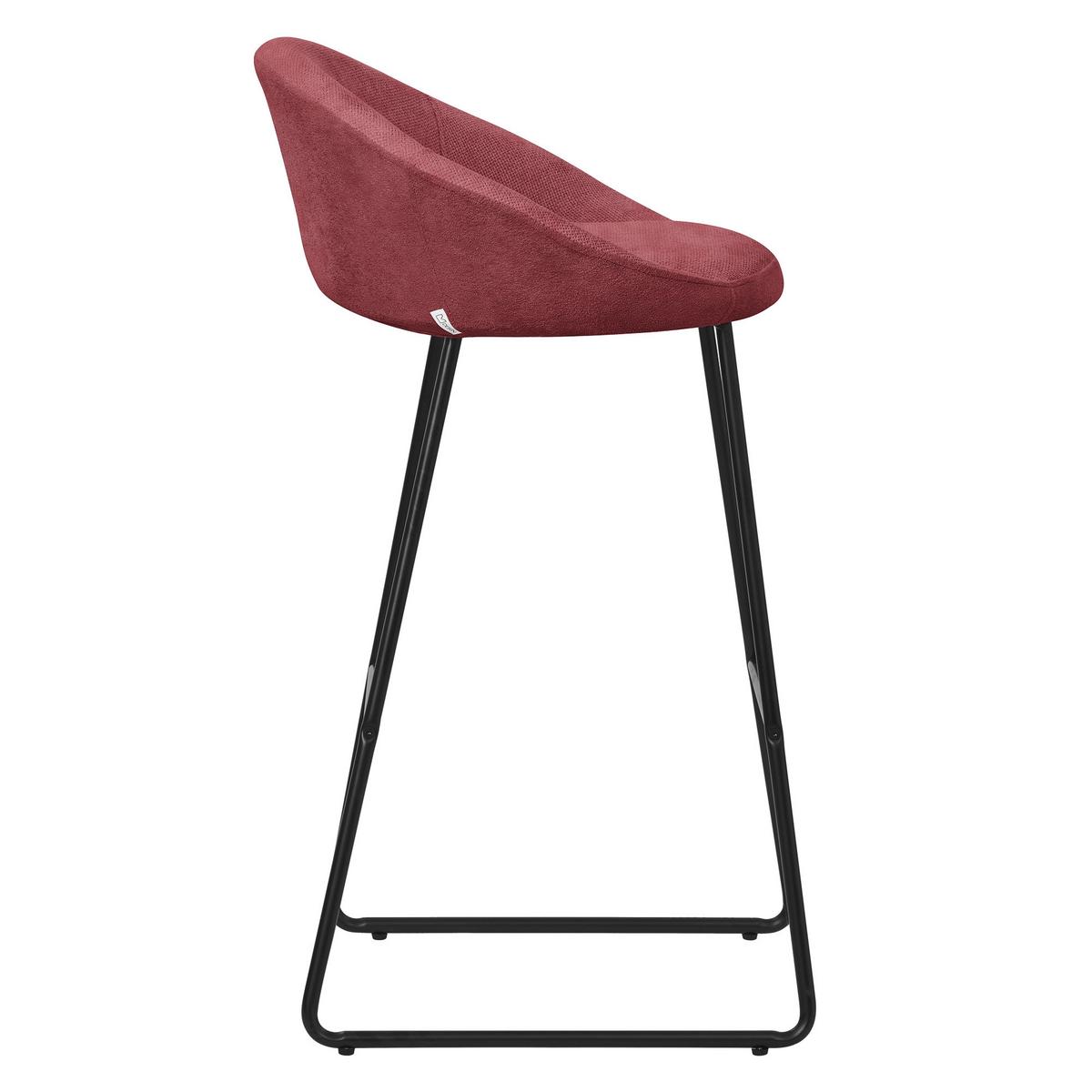 BARHOCKER 2er Set Rot mit Stoffbezug - Rot/Schwarz, Metall (56/94/50cm) - ML-DESIGN