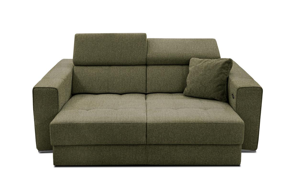 SOFA QUARTZ 3-Sitzer mit Ausziehsitz, olivgrün - Olivgrün, Holzwerkstoff/Textil (202/80/102cm) - Wozimo