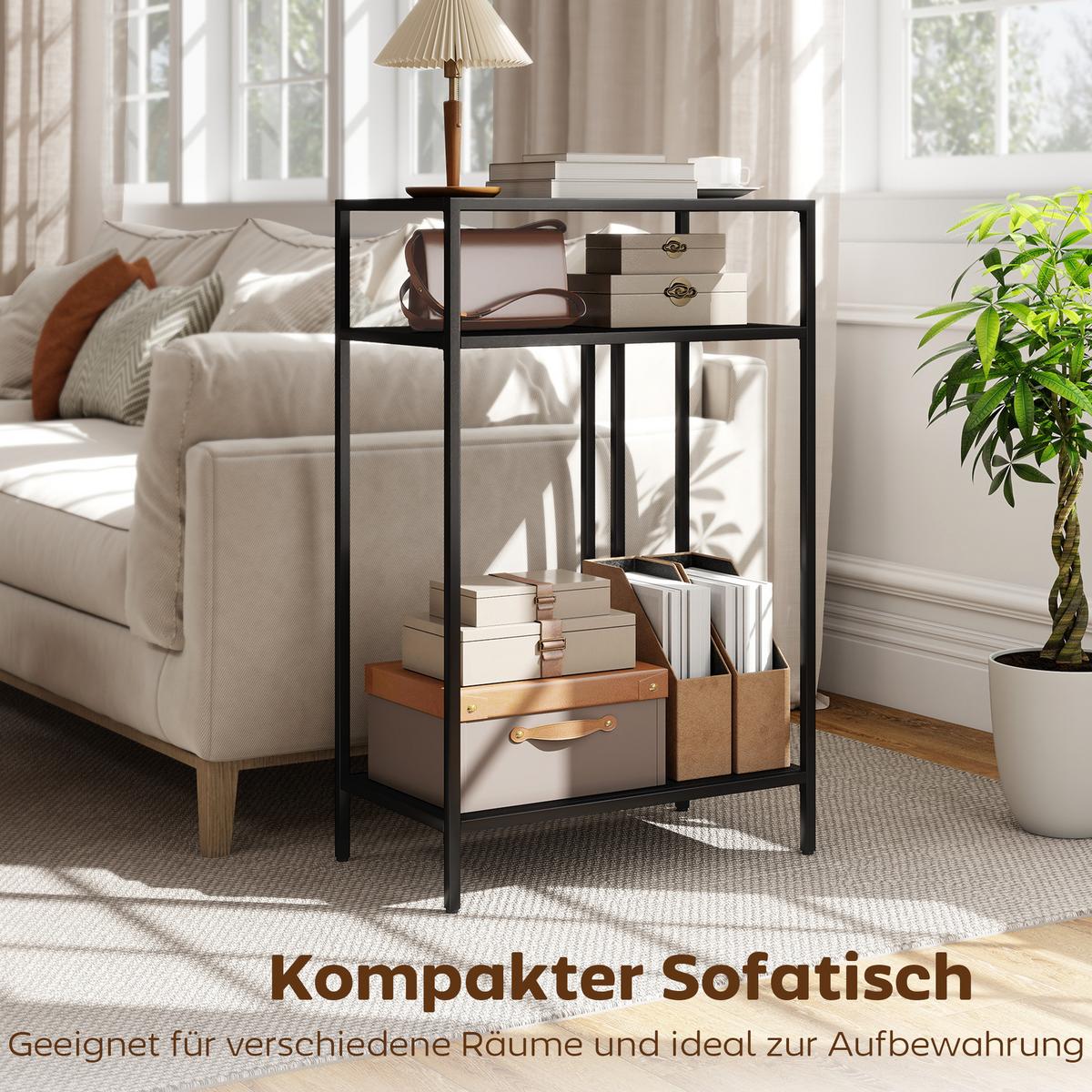 KONSOLENTISCH Metall Schwarz - Schwarz, Metall (55/30/85cm) - HOMCOM