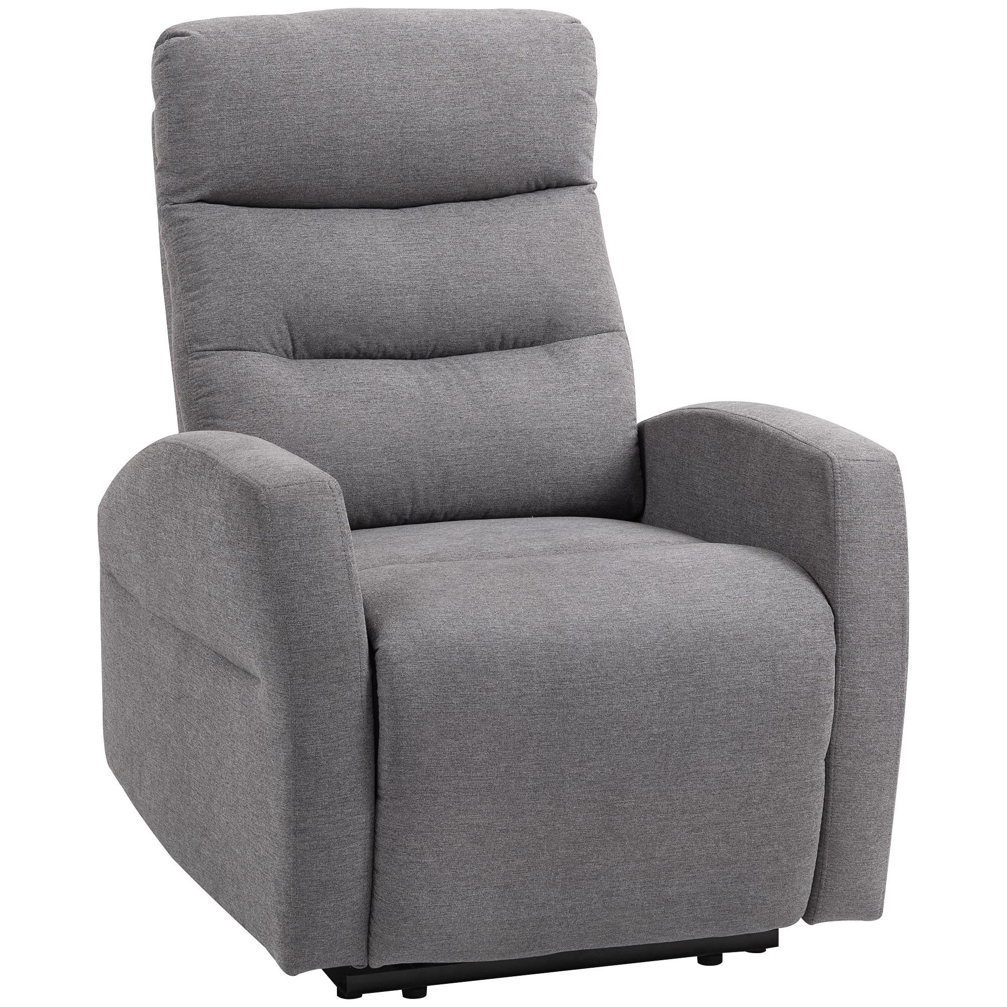 RELAXSESSEL, Fernsehsessel mit Liegefunktion, Gepolstert TV-Sessel mit Fußteil - Dunkelgrau, Kunststoff (76/103/93cm) - HOMCOM