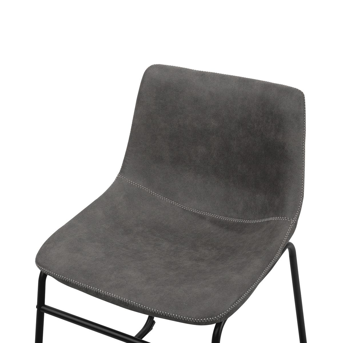 ESSZIMMERSTUHL 2er-Set Polsterbezug Grau Batavia - Grau, Textil/Metall (45/74/44cm) - Beliani