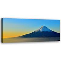 WANDBILD berg fuji - Blau, Textil (90/30cm) - Feeby