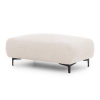 POLSTERHOCKER Cardea in Bubble-Optik aus weichem Creme Strukturstoff mit hohem Sitzkomfort - Creme/Schwarz, Holz/Textil (110/46/65cm) - S-Style Möbel