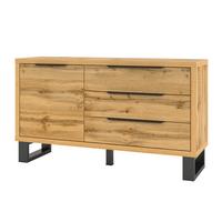 SIDEBOARD HALENZA 144/83/45 cm mit 3 Schubladen und 1 Türen Eiche Wotan - Eiche Wotan, Holzwerkstoff (144/83/45cm) - MASSENO
