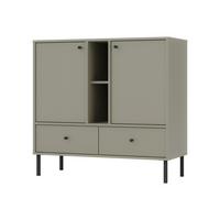 KOMMODE TORINO 100/95/41 cm mit 2 Schubladen 2 Türen Hellgrün - Hellgrün, Holzwerkstoff (100/95/41cm) - MASSENO