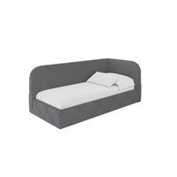 EINZELLBETT Jugendbett mit Bettkasten, Links - ELRY 80x200 Dunkelgrau - Graphitfarben, Holzwerkstoff/Textil (80/200cm) - ALTDECOR