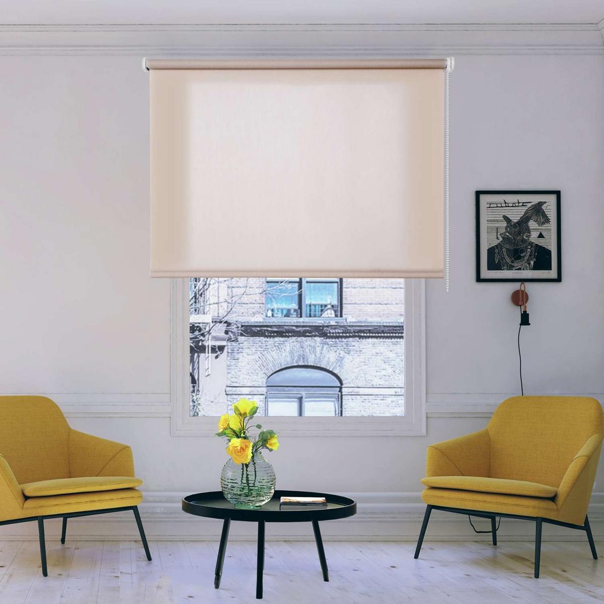 ROLLO 120 cm x 180 cm, Steingrau - Graubraun, Kunststoff (120/180cm) - STORESDECO