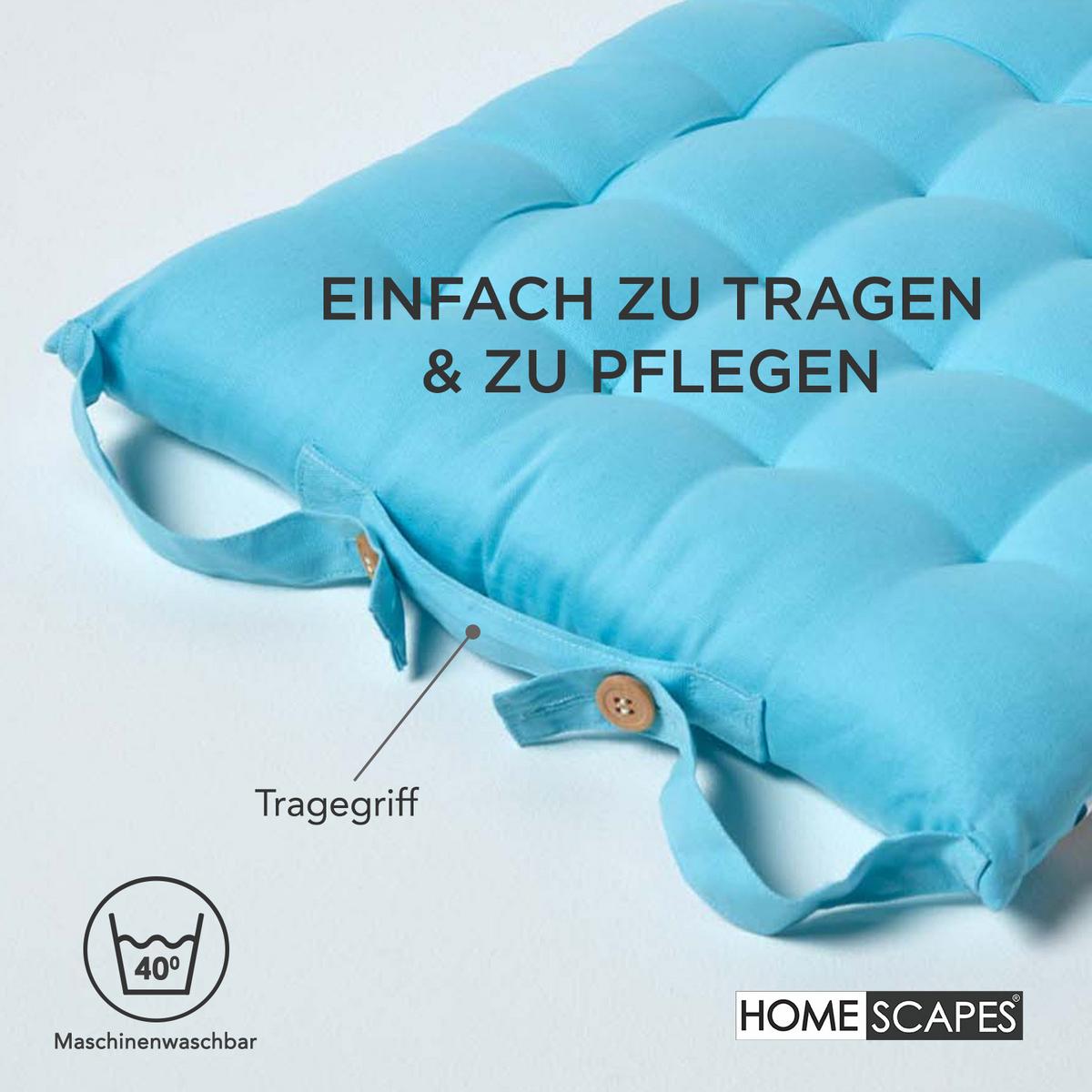 STUHLKISSEN 6er-Set hellblau 40/40/6,5 cm - Hellblau, Textil (40/40/6.5cm) - Homescapes