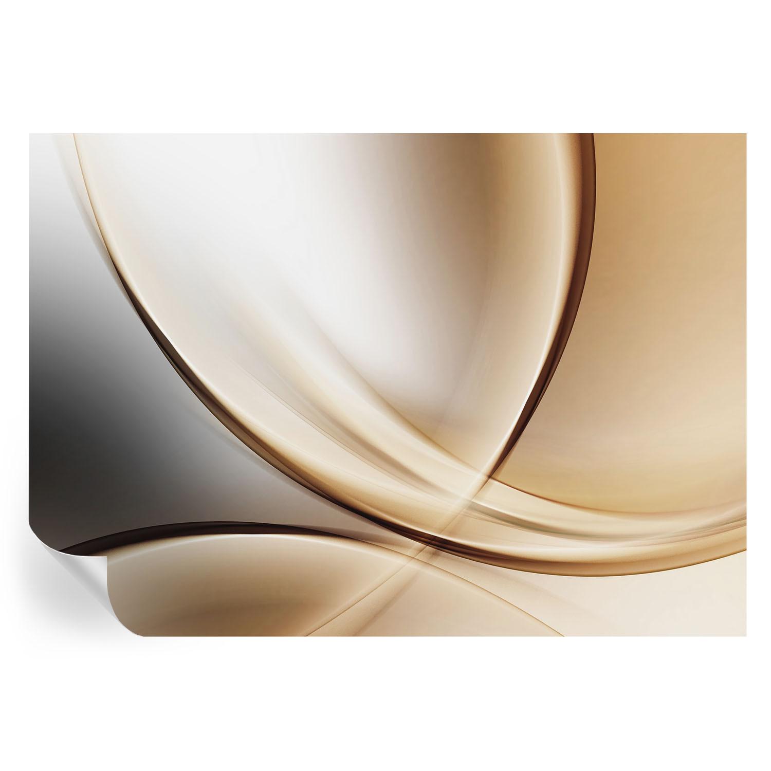 FOTOTAPETE 312x219 cm - Abgerundete Linien - Beige, Textil (312/219cm) - Wallfluent