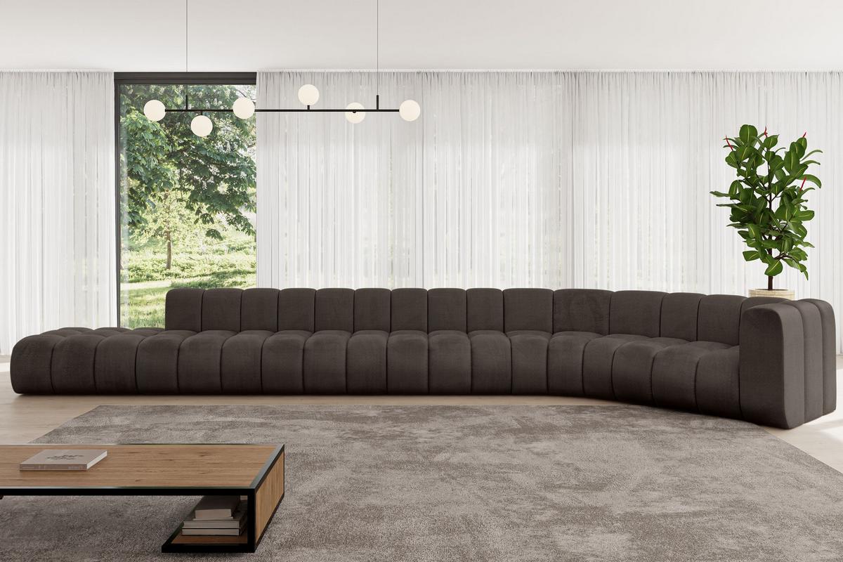 ECKSOFA modulares Sofa Tilmo-L3 - 581x194x70 cm Braun - Braun, Holzwerkstoff/Textil (581/194cm) - ALTDECOR