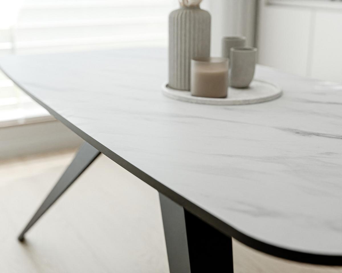 AUSZIEHTISCH FENTO 160/80/76 cm, Schwarz / Bianco (Weiß) - Perlmutt/Schwarz, Holzwerkstoff/Metall (80/160/76cm) - Idohome