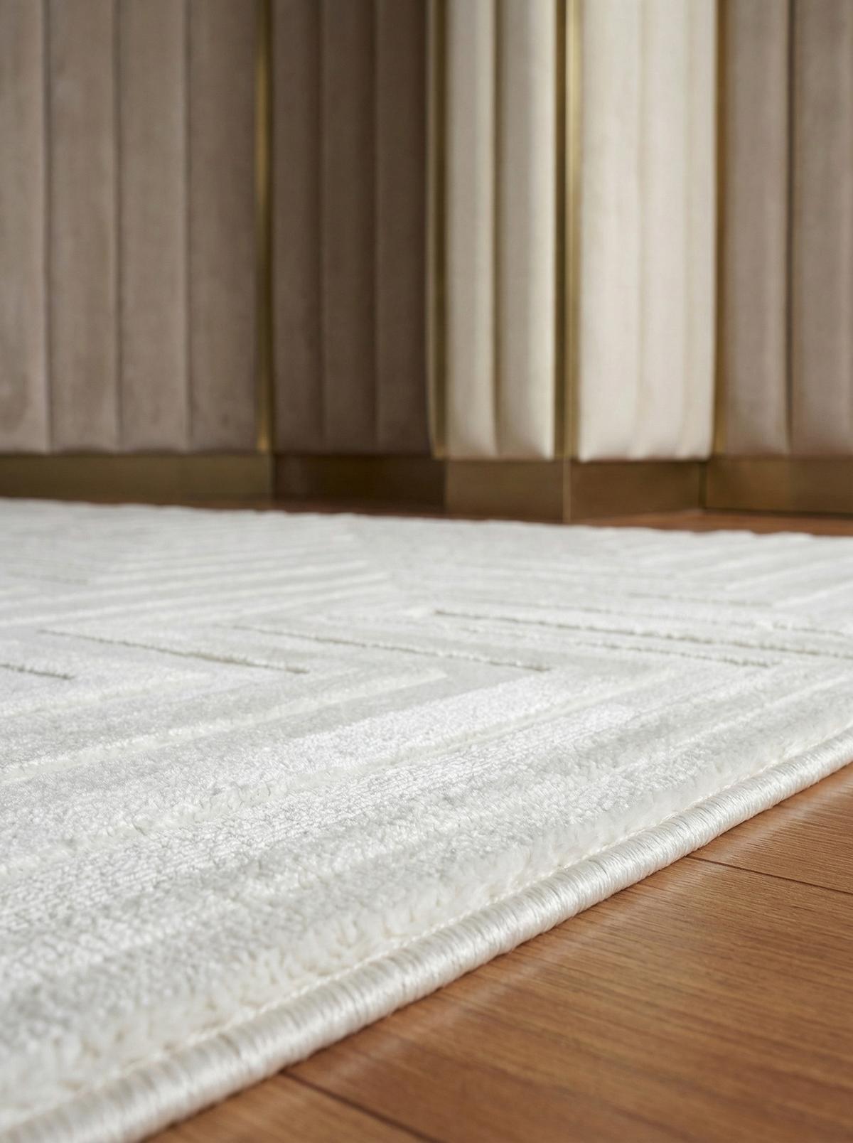TEPPICH Kurzflor ILLER in Creme, mit 3D-Design, 140 x 200 cm - Beige, Textil (200/140cm) - KADIMA DESIGN