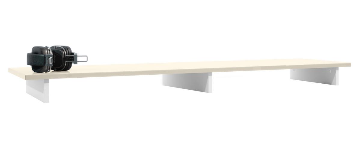 TVAUFSATZ Game Weiß matt / Creme Hochglanz - Creme, Holzwerkstoff (138.5/9.5/34.5cm) - Vladon