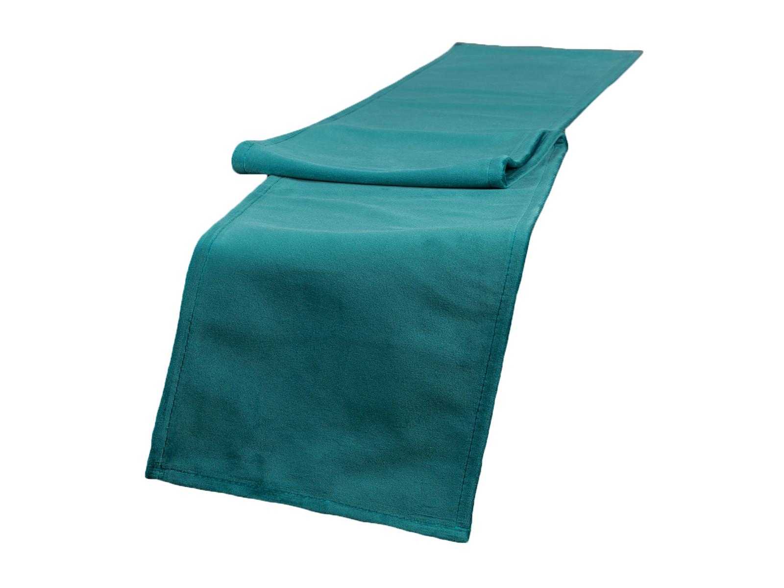 TISCHBAND Samt&Sonders petrol 140/18 cm - Petrol, Textil (18/140cm) - beties Heimtextil