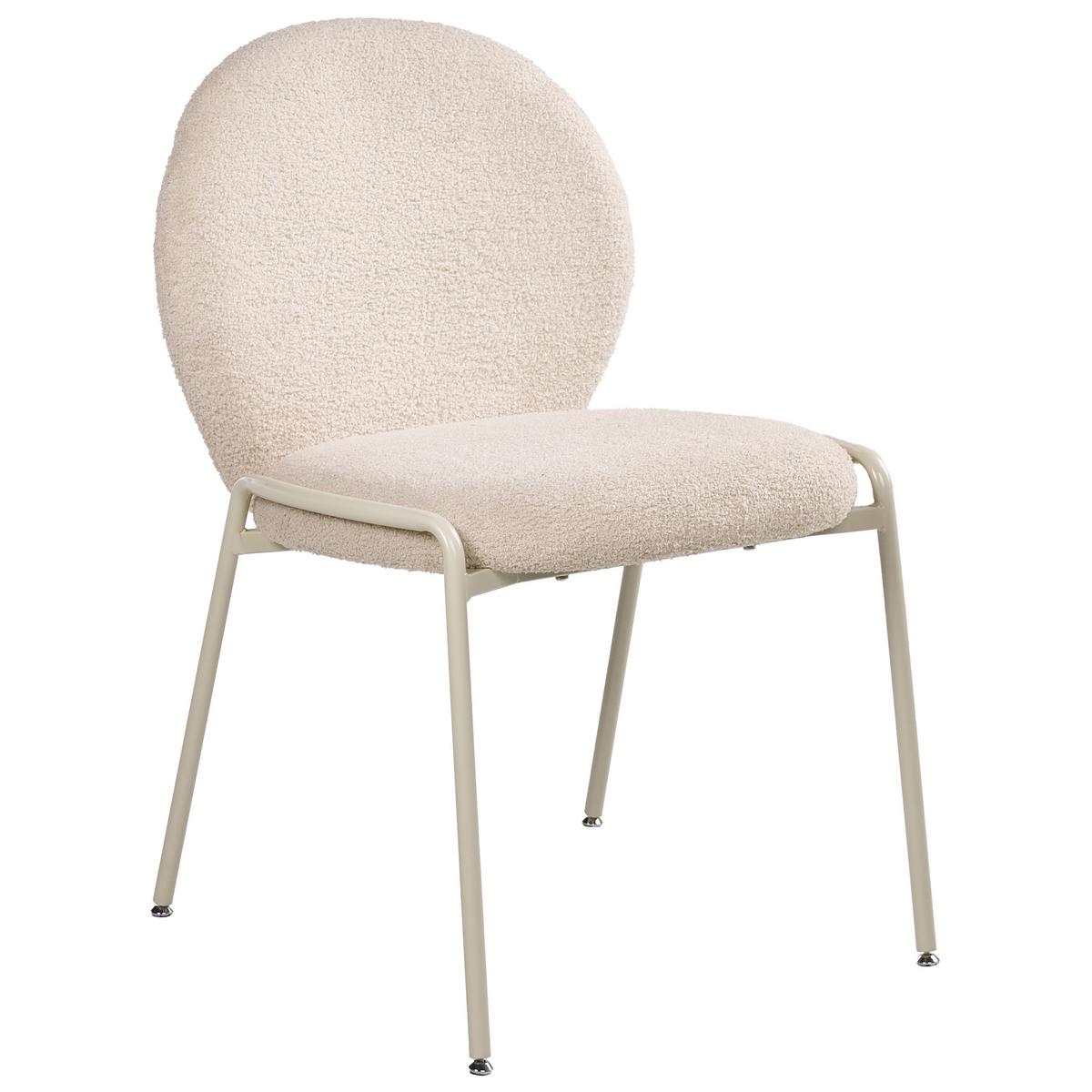 STUHL 2er-Set Bouclé Hellbeige Ellie - Beige, Textil (56/83/65cm) - Beliani