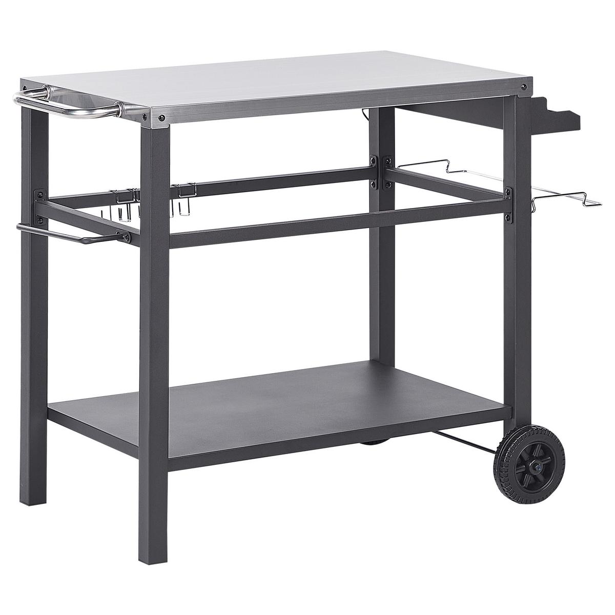 SERVIERWAGEN Schwarz Spiazzi - Silberfarben/Schwarz, Metall (60/83/115cm) - Beliani