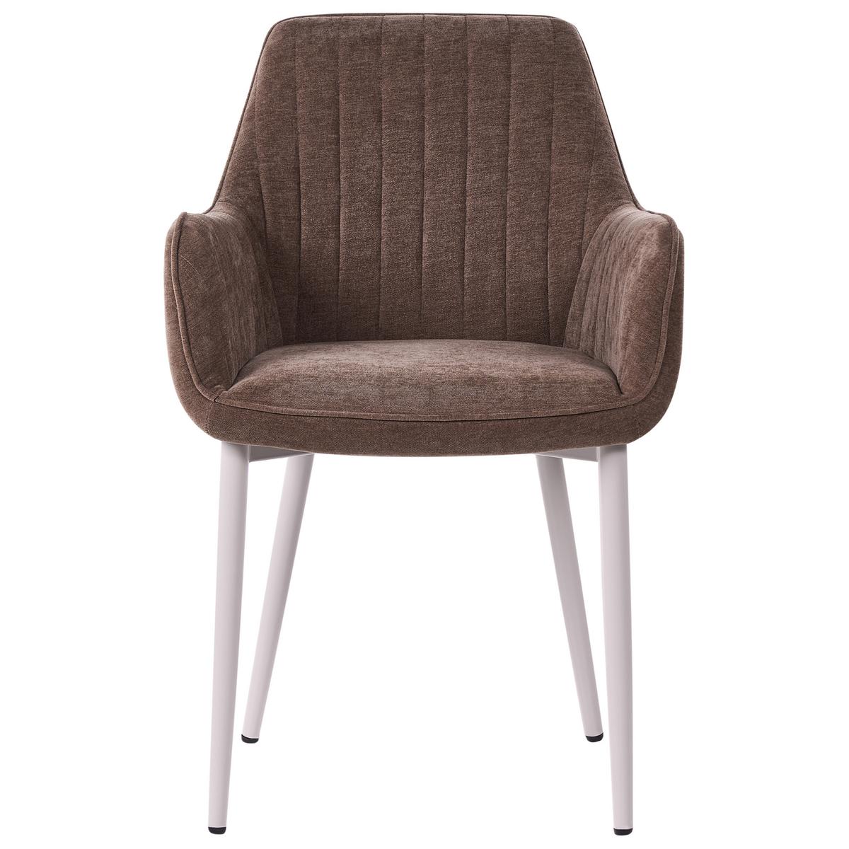 ESSZIMMERSTUHL 2er Set Stoff Braun Wellston - Beige/Braun, Textil/Metall (60/84/61cm) - Beliani