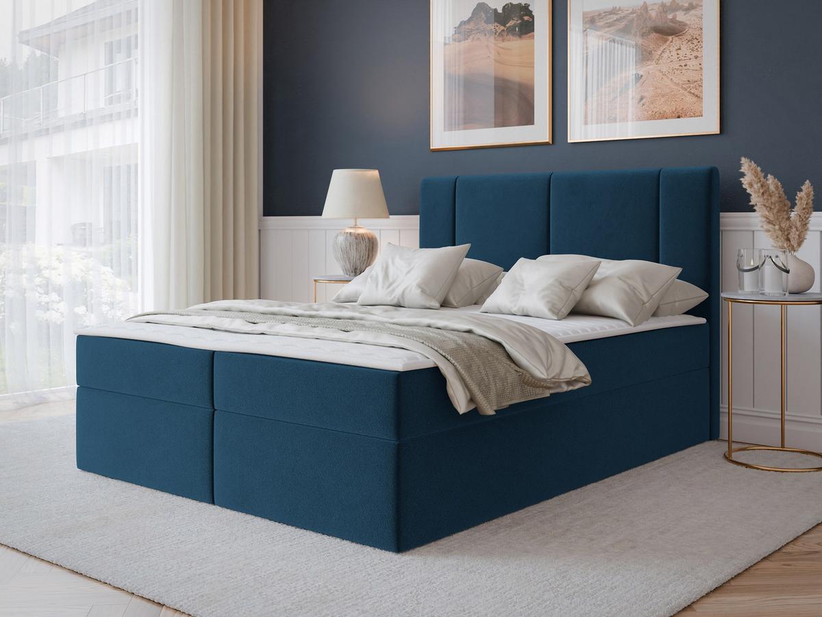 BOXBETT Michelle 160x200 - H3 - Blau/Schwarz, Holzwerkstoff/Kunststoff (160/200cm) - MIRJAN24