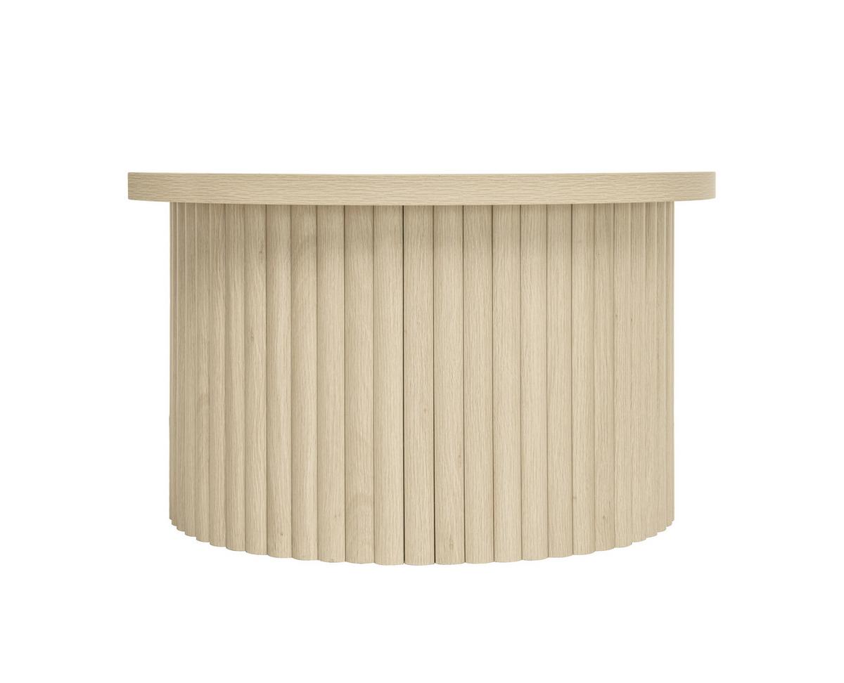 COUCHTISCH SET – Rundes 2er-Set aus Holzoptik, Skandinavisches Design - Weiß, Holzwerkstoff (69/69/41cm) - Urban Meuble
