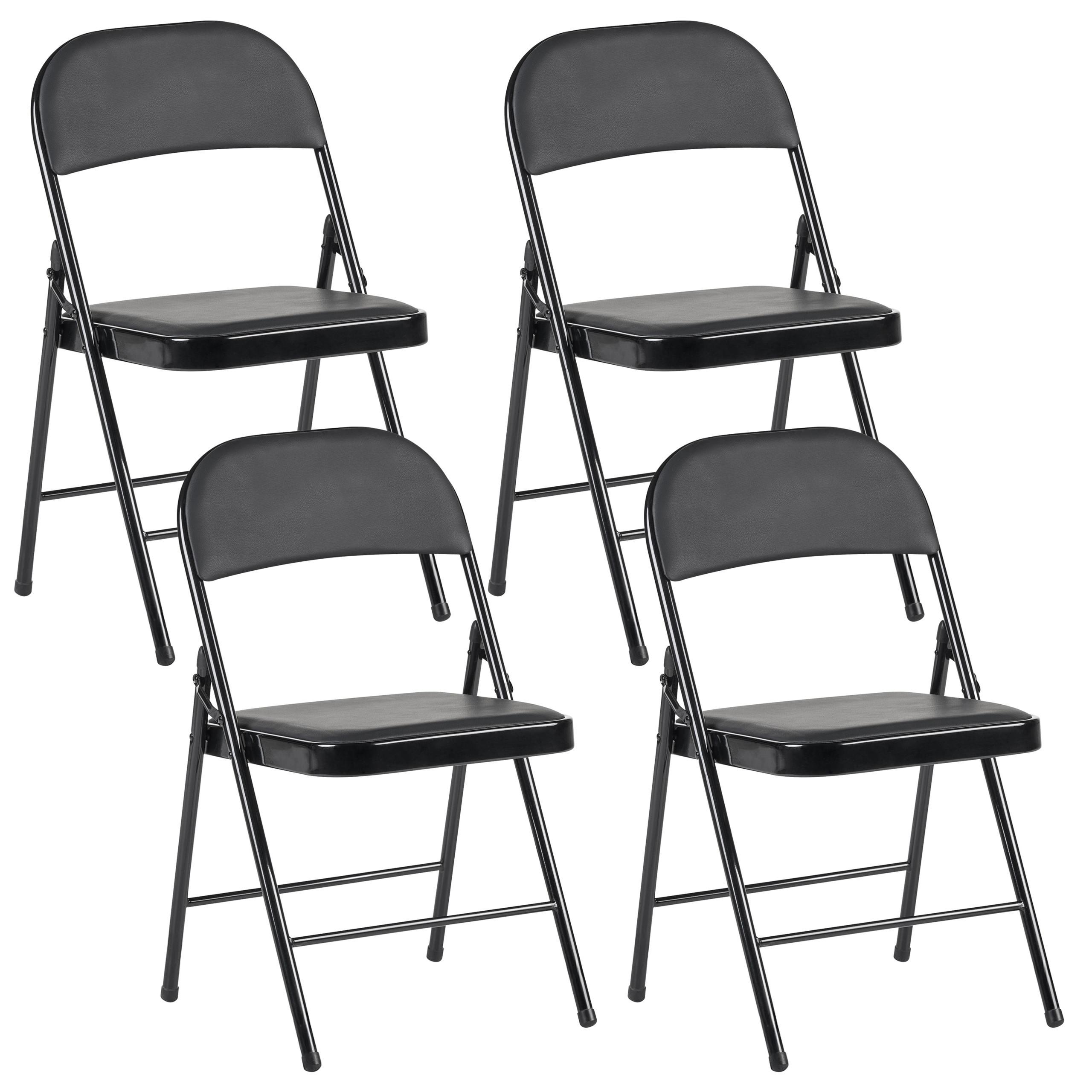 KLAPPSTUHL 4er-Set Metall Schwarz Shasta - Schwarz, Metall (45/77/47cm) - Beliani