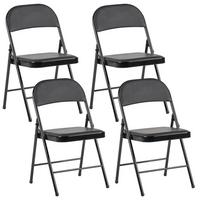 KLAPPSTUHL 4er-Set Metall Schwarz Shasta - Schwarz, Metall (45/77/47cm) - Beliani