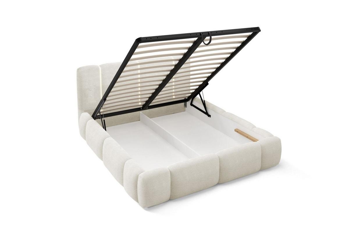 POLSTERBETT Springs Komplettset - Creme, Holzwerkstoff/Textil (180/200cm) - Fun Möbel