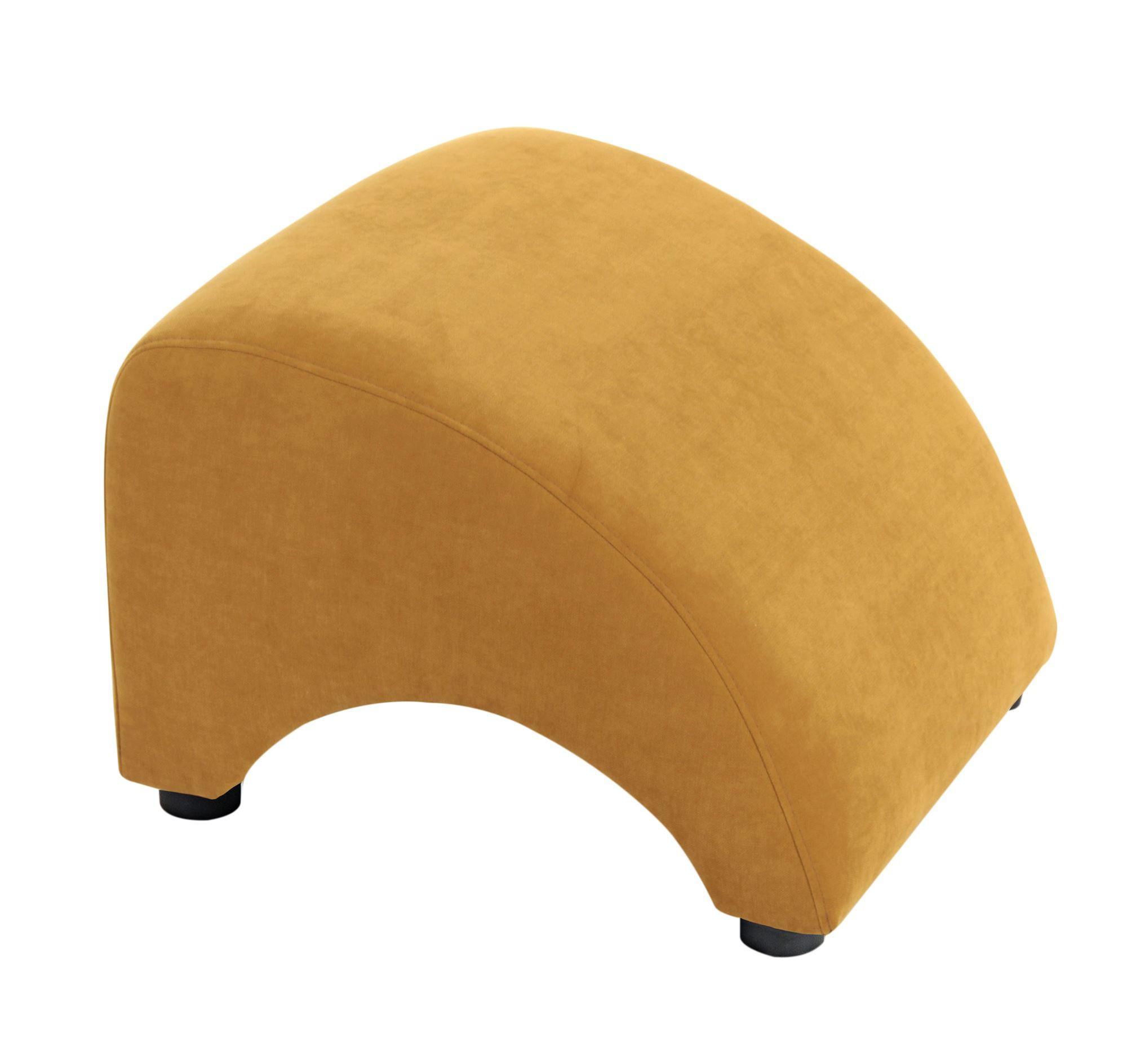 POLSTERHOCKER Kajsa Velourstoff mais - Currygelb, Kunststoff (52/37/54cm) - 58aufmkessel