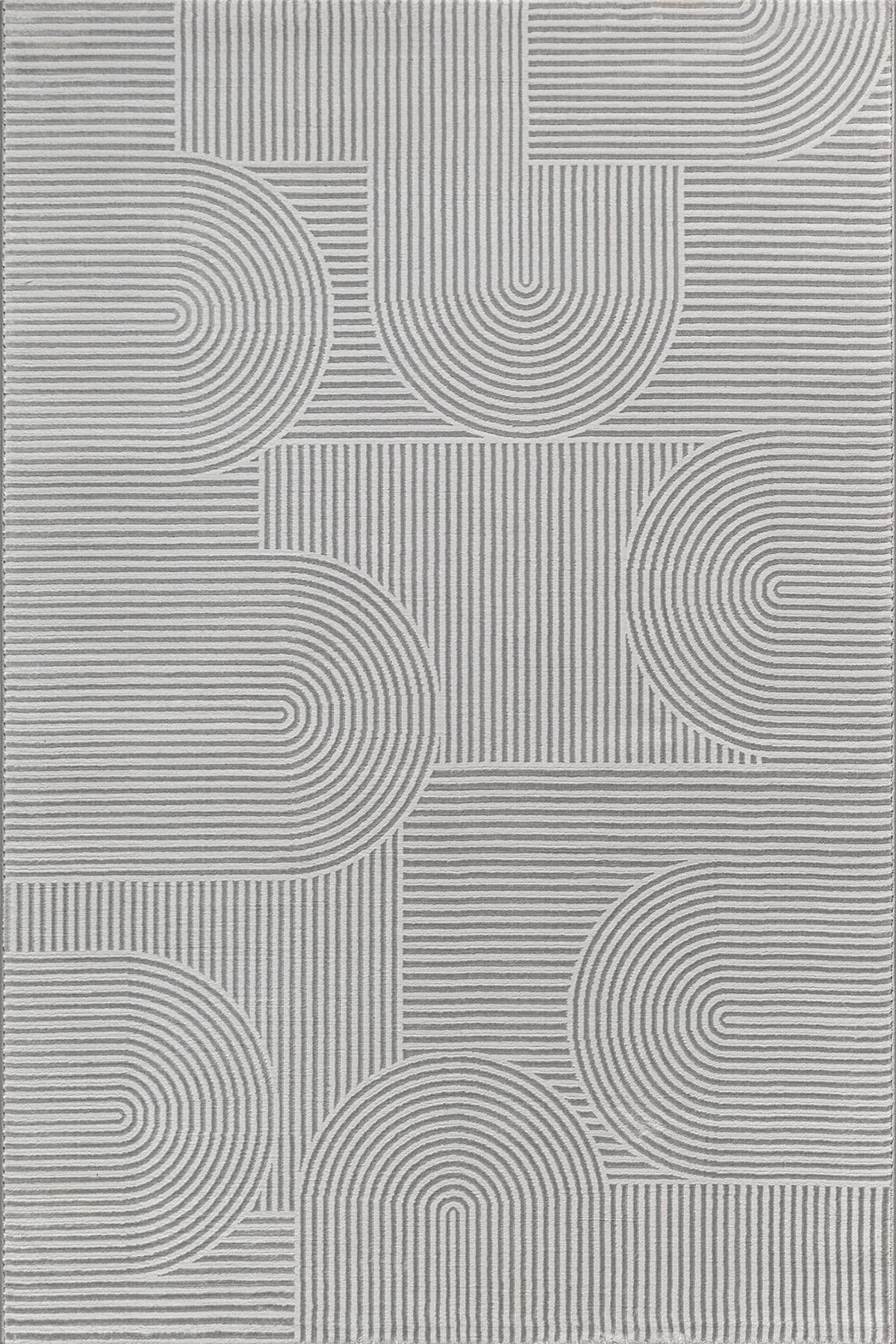LÄUFER ERESMA Geometrisch Polyester Grau 80 x 300 cm - Grau, Textil (80/300cm) - KADIMA DESIGN