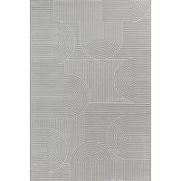 TEPPICH Kurzflor ERESMA Geometrisch Polyester Grau 140 x 200 cm - Grau, Textil (140/200cm) - KADIMA DESIGN
