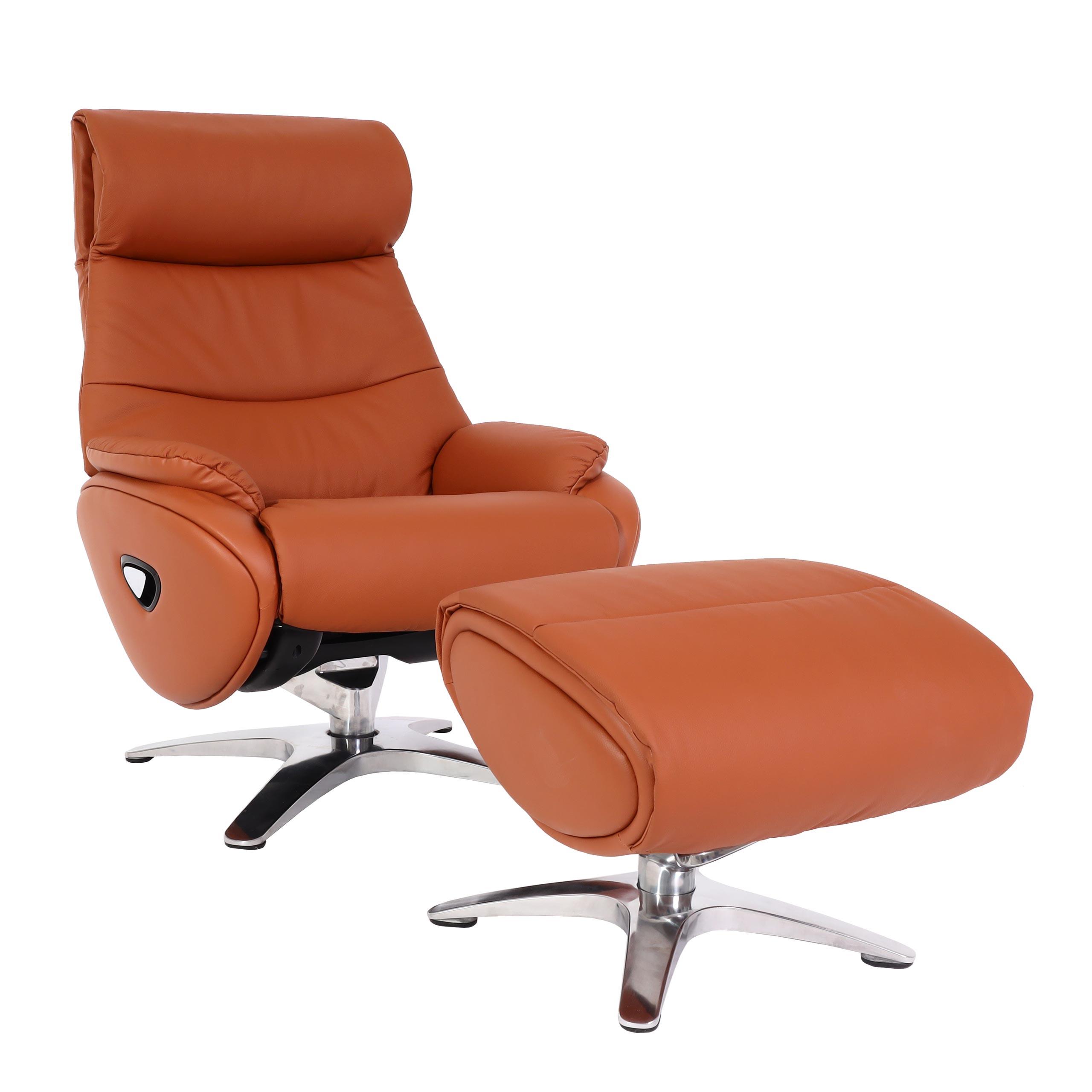 RELAXSESSEL MIT HOCKER Braun - Braun, Textil (117/110/77cm) - MCW