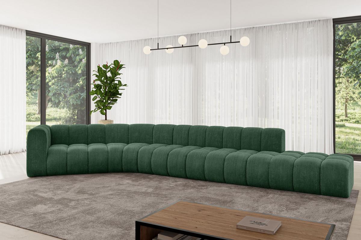 ECKSOFA modulares Sofa Tilmo-L2 - 490x194x70 cm Grün - Grün, Holzwerkstoff/Textil (490/194cm) - ALTDECOR