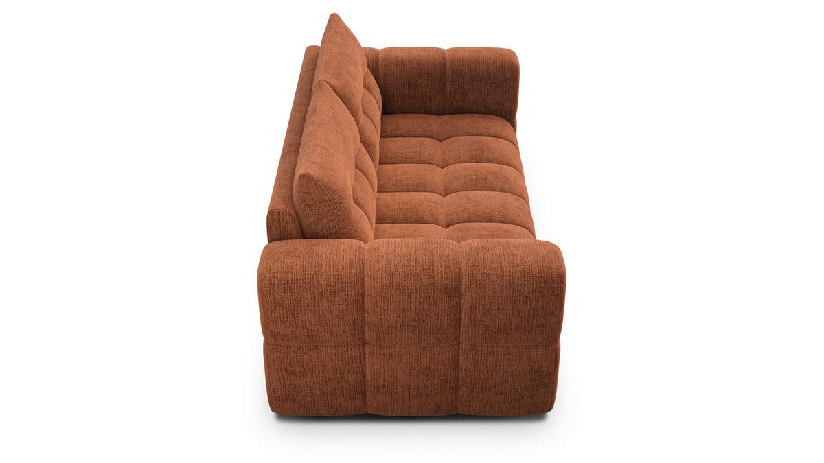 SOFA CLOUDI 2,5-Sitzer, rostrot - Schwarz/Orange, Holz/Textil (211/89/104cm) - Wozimo