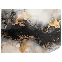FOTOTAPETE für Wohnzimmer Marmor Klassisch Gold Akzente 150x105 - Gelb/Beige, Papier (150/105cm) - Muralo