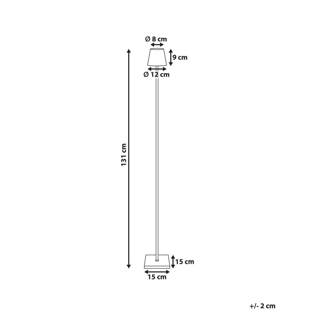 LED-STEHLAMPE Schwarz Gavarresa - Schwarz, Metall (15/15/131cm) - Beliani