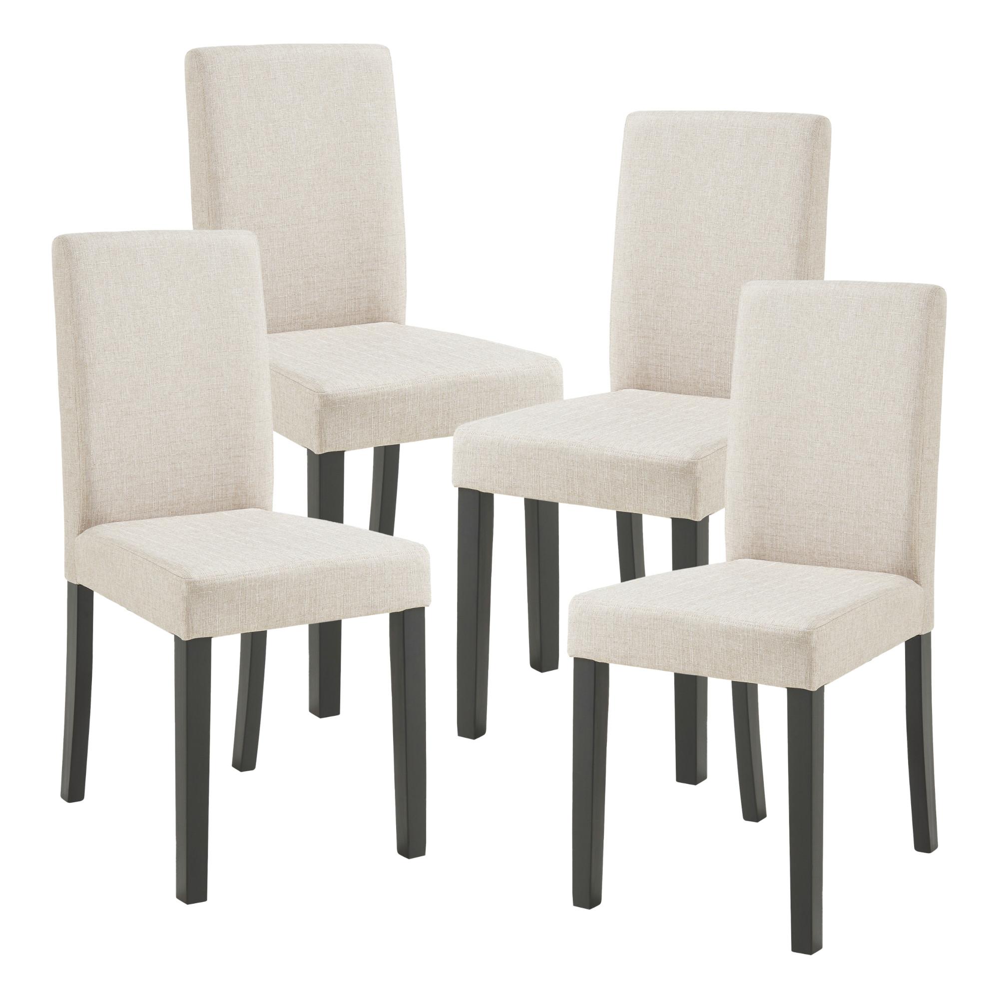 ESSZIMMERSTUHL-SET 4 TLG. Hamburg - Beige/Schwarz, Holz/Textil (43/89/54cm) - [en.casa]